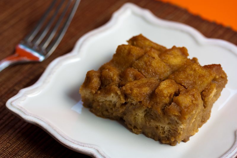 Vegan Pumpkin Bourbon Bread Pudding