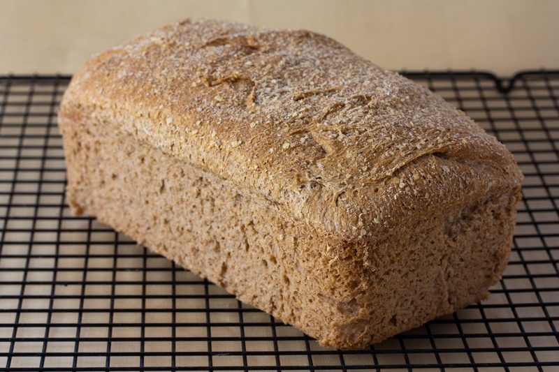 No Knead Whole Wheat Sandwich Bread Loaf