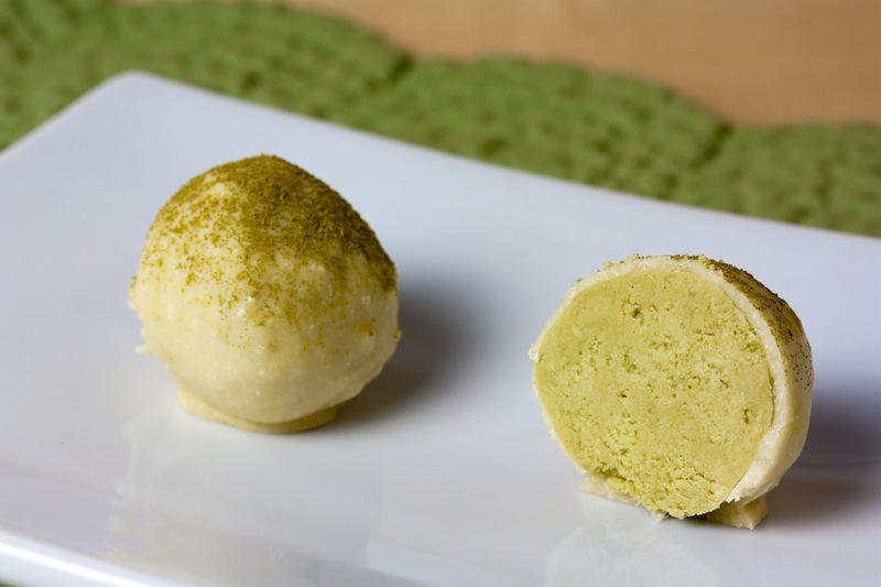 Vegan White Chocolate Matcha Truffles