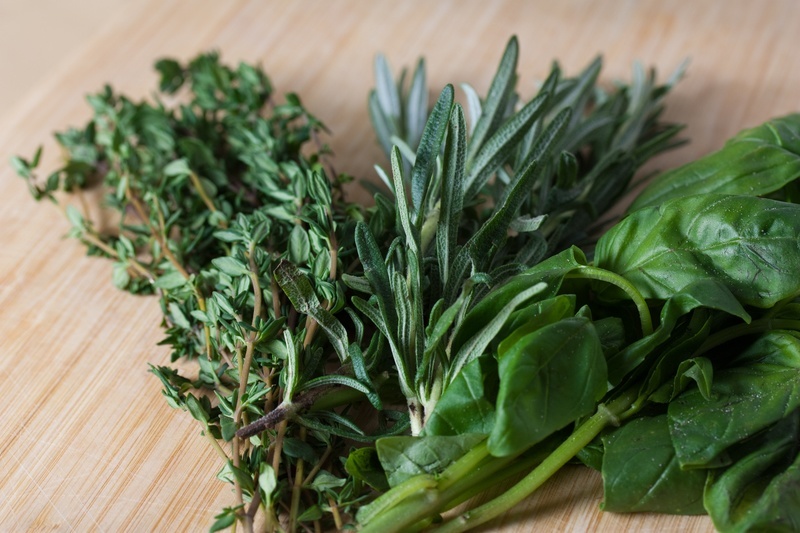 Thyme, rosemary and basil
