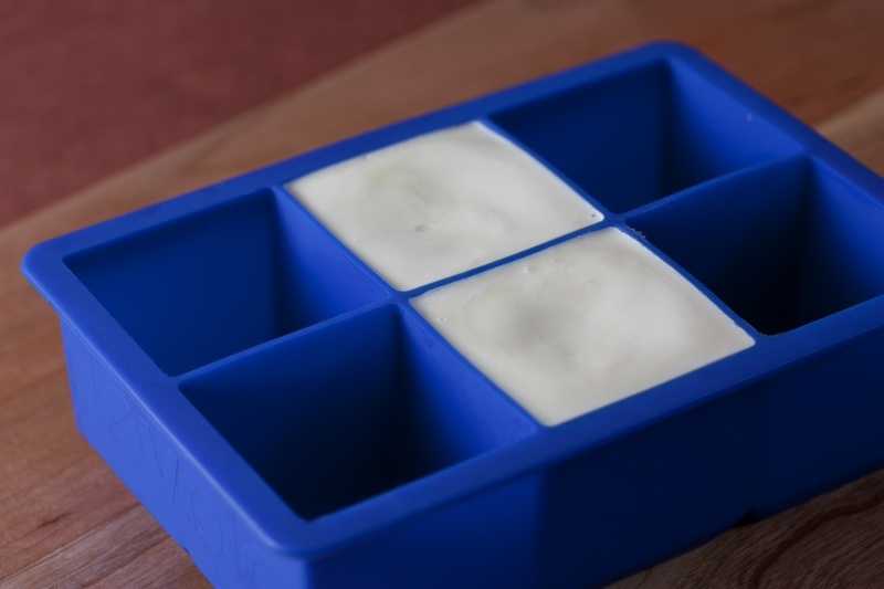 Vegan Butter in an ice cube tray