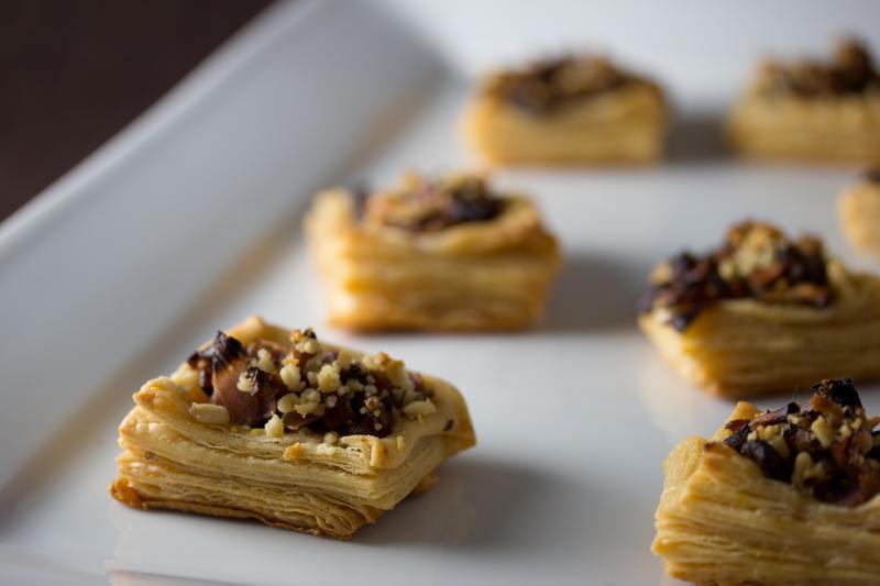 Kimchi Puff Pastry with Shiitake Mushrooms and Pine Nuts