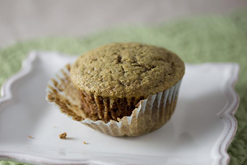 Vegan Green Tea Cupcakes showing some crumb